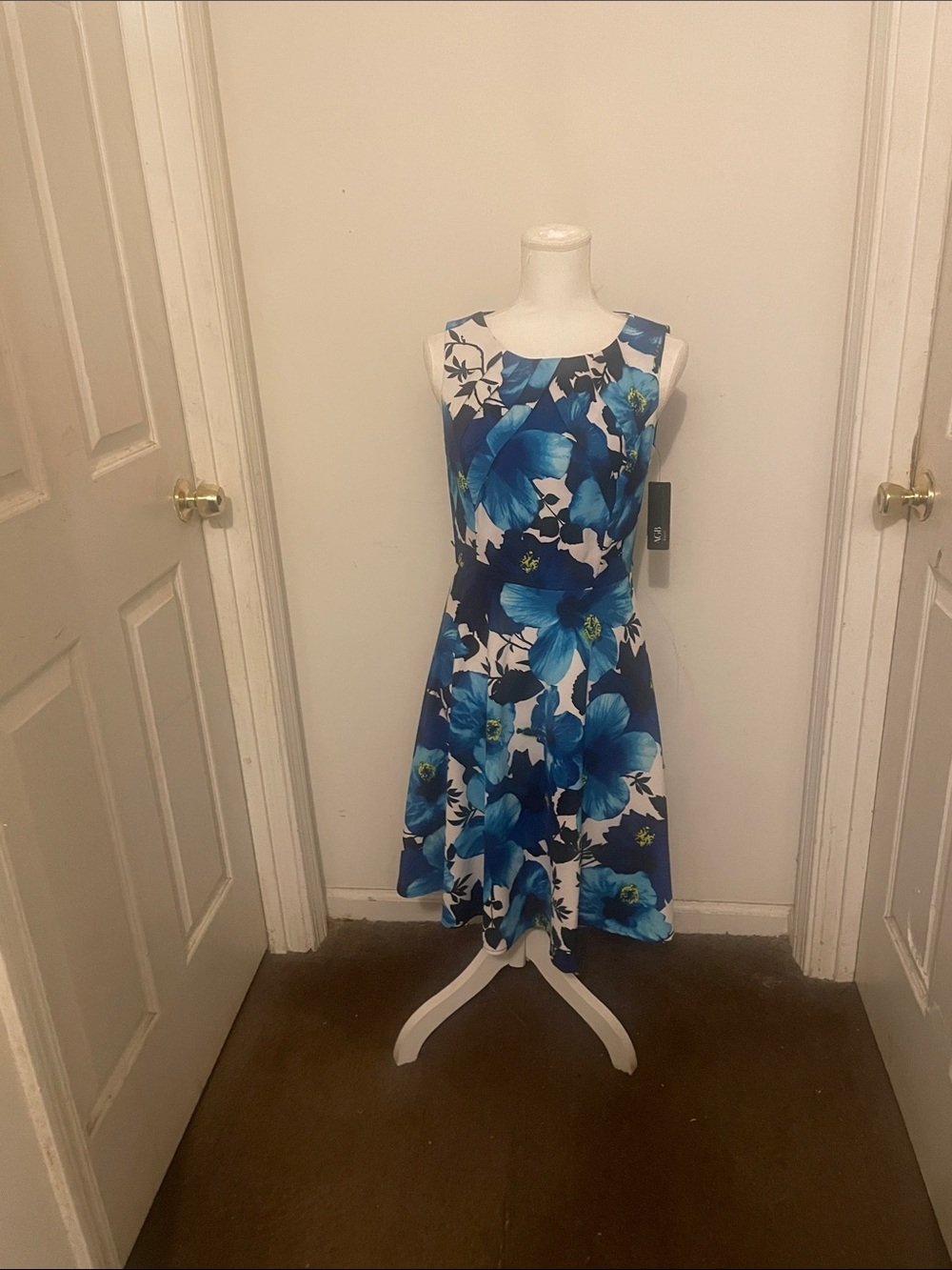 AGB Royal Blue and White Floral Dress